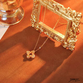 Lucky Clover Necklace Bracelet Earrings Gold Plated Chain Jewelry Set Ddmyday For Women Lightweight Elegant Gift 3Pcs Ddmyday