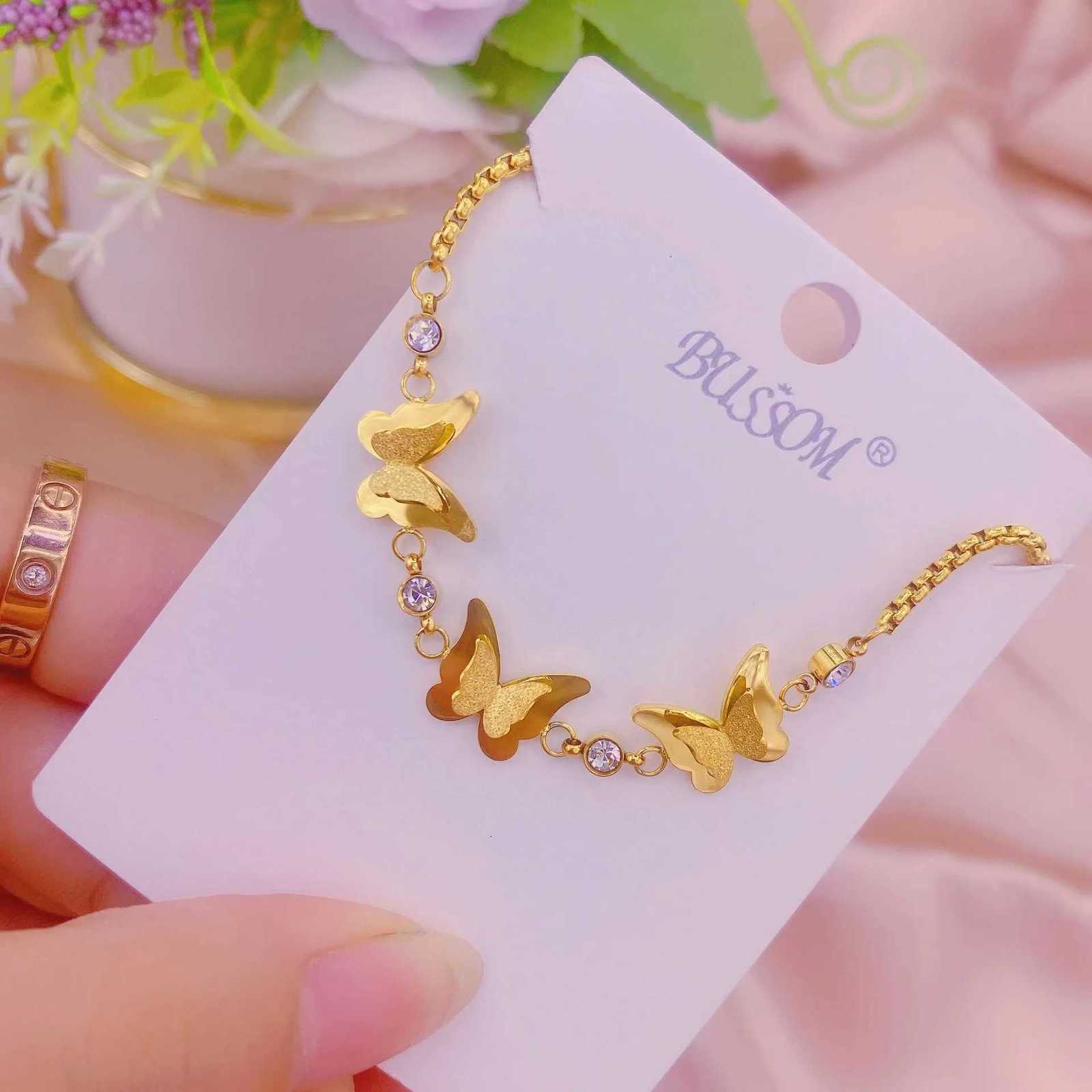 316 Stainless Steel Gold Color Charms Bracelet For Women Vintage Rustproof Girls Wrist Jewelry Party Wedding Gift Y250904