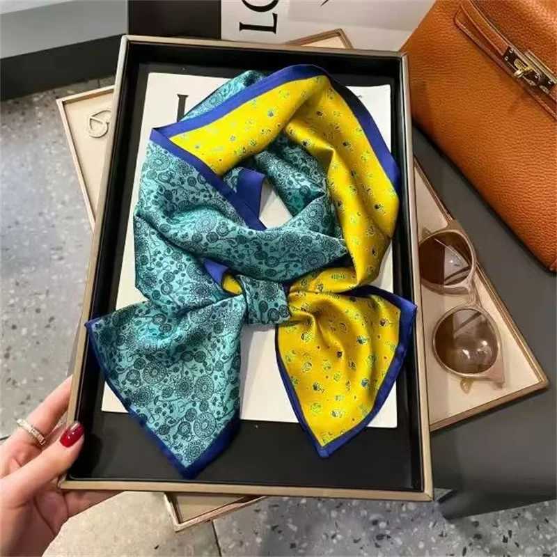 Luxury Design Ribbon Silk Scarf 14150cm band Neckerchi Foard Wen Hair Scarfs Neck Tie Lady Skinny Scarves Soft Satin G250904