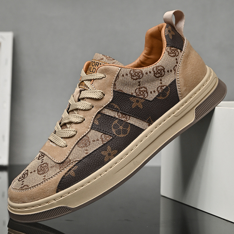 Fashion Versatile Men Sneakers New Trendy Design Breathable Printed Athletic Shoes Low Top Platform Street Cool Hot Sale