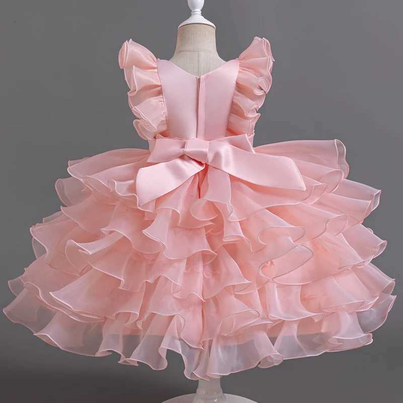 3-10 Years Children Boutique Dinner Party Formal Dress Princess Pink Elegant Glitter Ball Gown Baby Girls Birthday Party Dresses Z250904