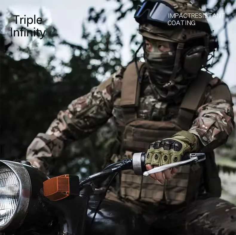 Mens WoMens Summer Tactical Gloves Half Finger Reinforced Palm Durab AntiSlip Protective Military Sty for Hunting CyclingXJ250904