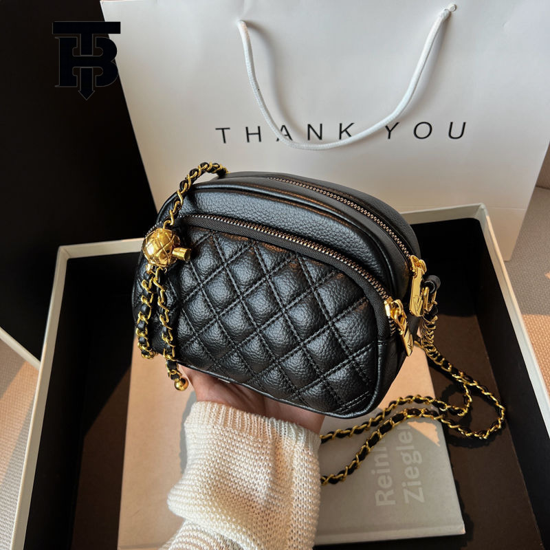 Designer s bag TB BHULAMTE Textured Small Bag for Women, Ins Niche 2025 New Fashion Summer Quilted Chain Crossbody Bag