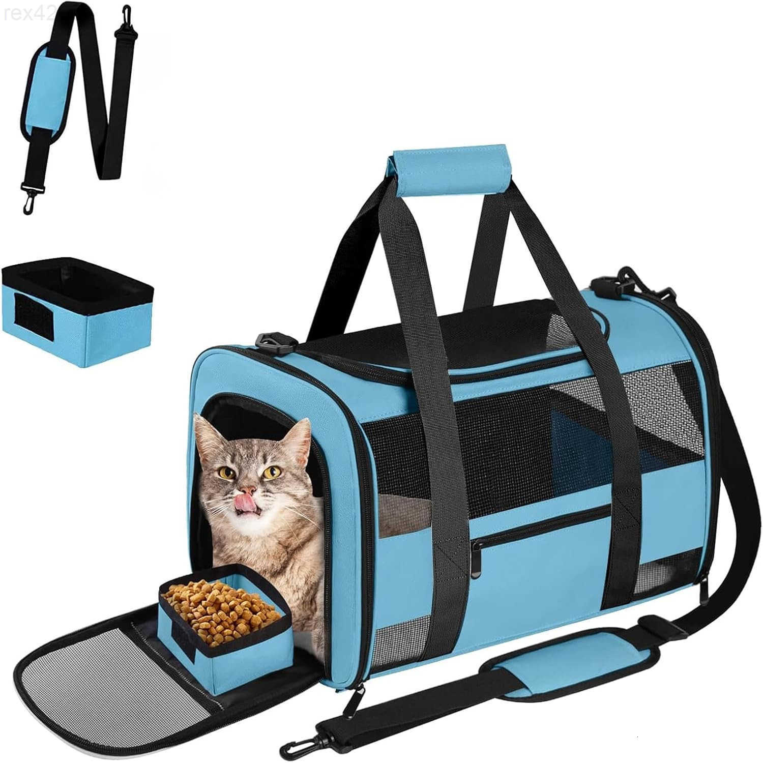 Soft Sided Cat Carrier for Small Cats Puppies up to 15 Lbs Airline Approved Pet Carrier Collapsible Travel Puppy Carrier with Reflective Strip GreyW25