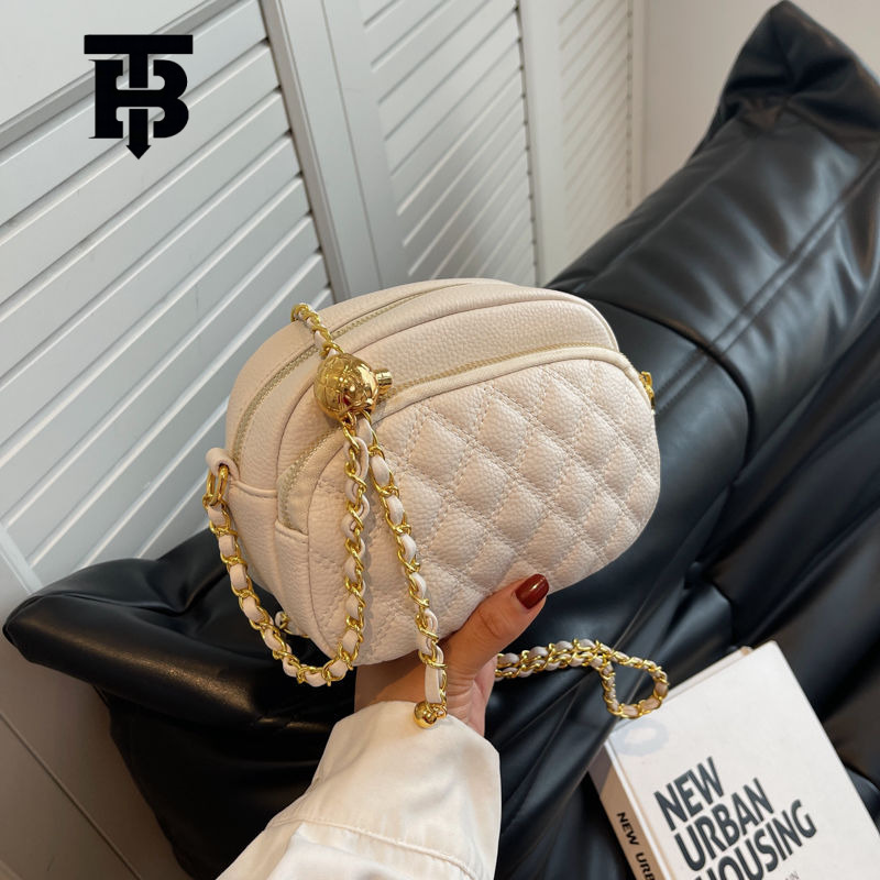 Designer s bag TB BHULAMTE Textured Small Bag for Women, Ins Niche 2025 New Fashion Summer Quilted Chain Crossbody Bag
