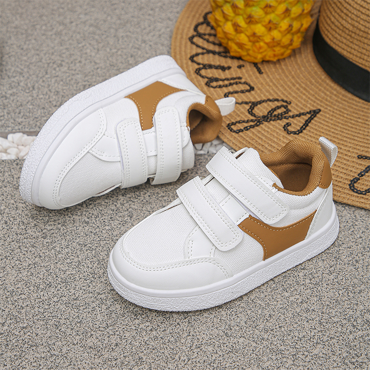 Spring and summer boys and girls soft-soled casual sneakers for primary school students, white sports shoes, comfortable and breathable