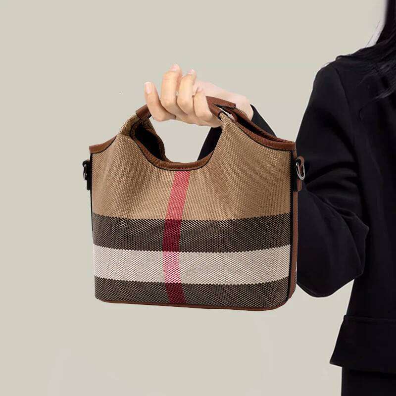 Plaid Canvas Handbag, Chic Small Tote for Dailyluxury bag tote bag
