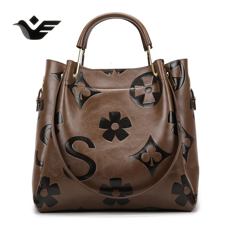 Feiyan Free Shipping New Designer Bag Luxury Shopping Bag Bucket Bag Large Capacity High-end Feel Women's Bag Retro Embossed Women's Bag Cro