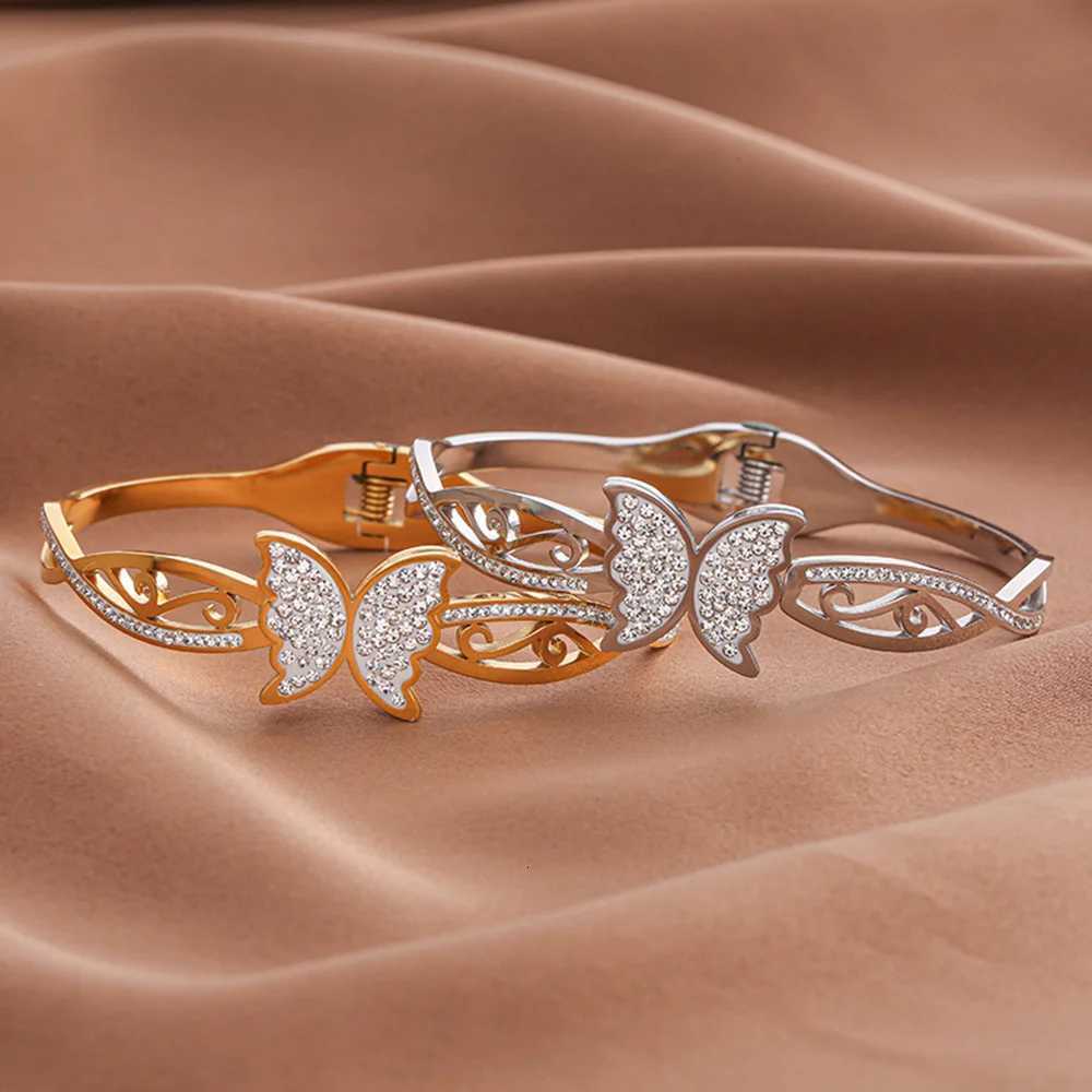 Luxurious Crystal Bracelet Silver Gold Plated Bracelet for Women Spring Bracelet Girl Gift Y250904