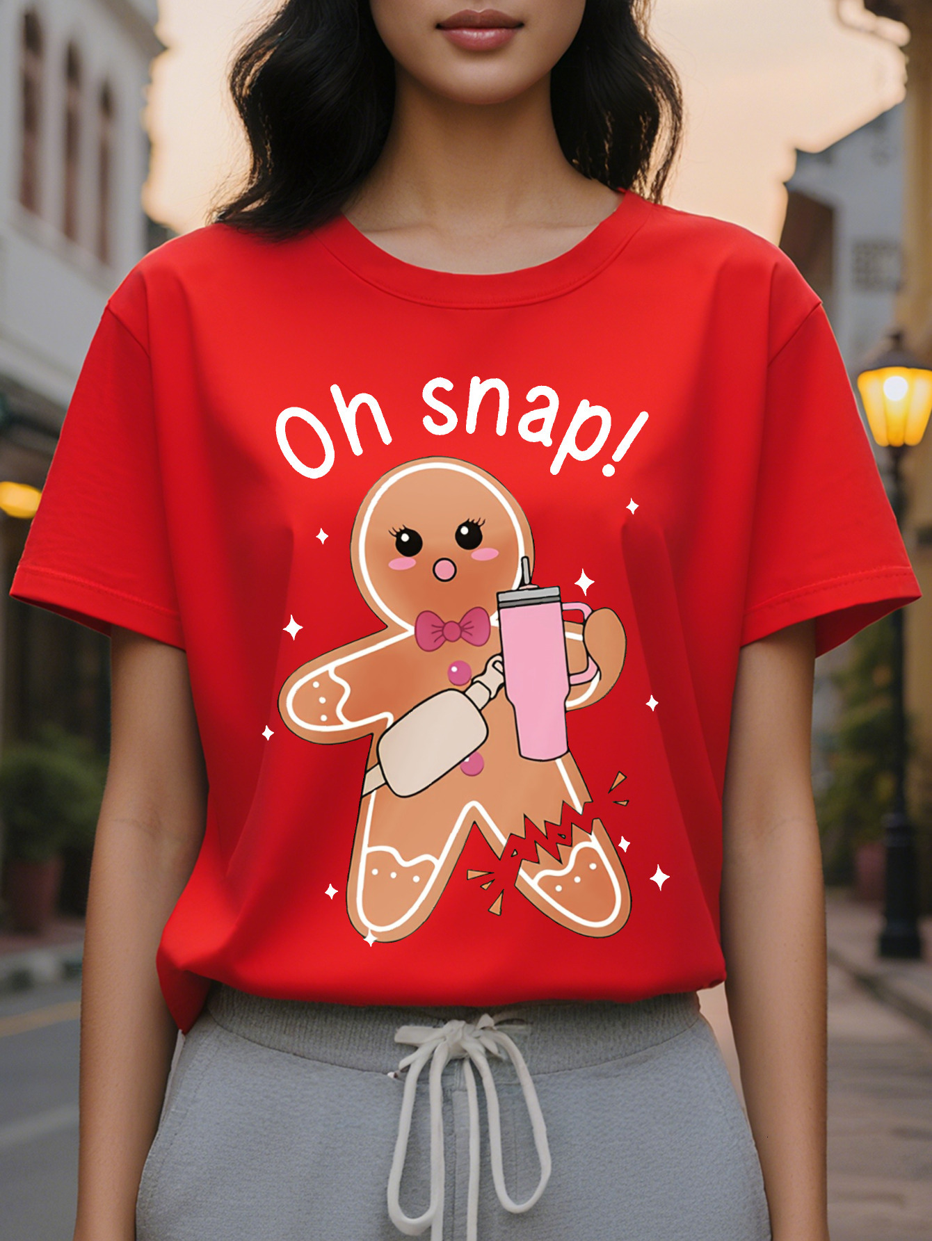 Large XL European and American Fashion Printed Women's T-shirt Plus Size ac0c1