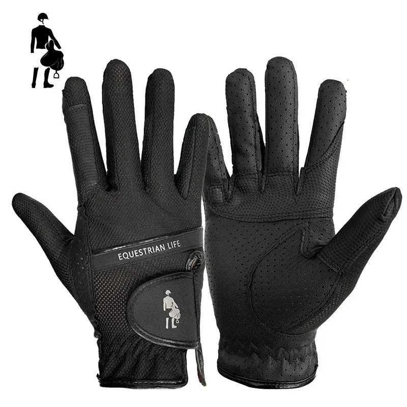 Equestrian Sports Gloves Elastic Mesh Gloves NonSlip Breathab WearResistant Cycling Gloves Rider EquipmentXJ250904