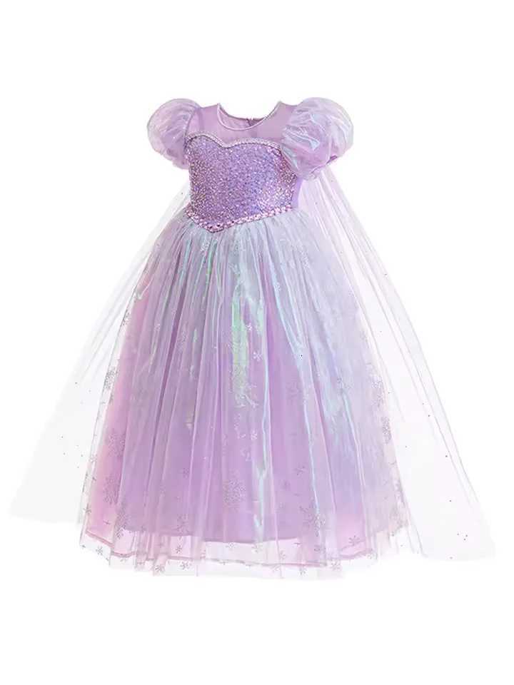Summer Children Girl Princess Dress Short Sleeve Purple Skirt Ballet Tutu Dress for Baby Girl Birthday Children Clothes Halloween Dress Z250904