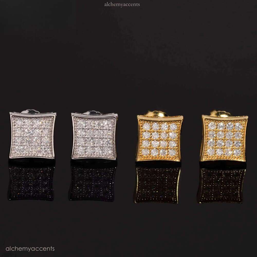 Factory Price Gold Vvs Moissanite Dia Jewelry Custom Sterling Sier Stud Earrings