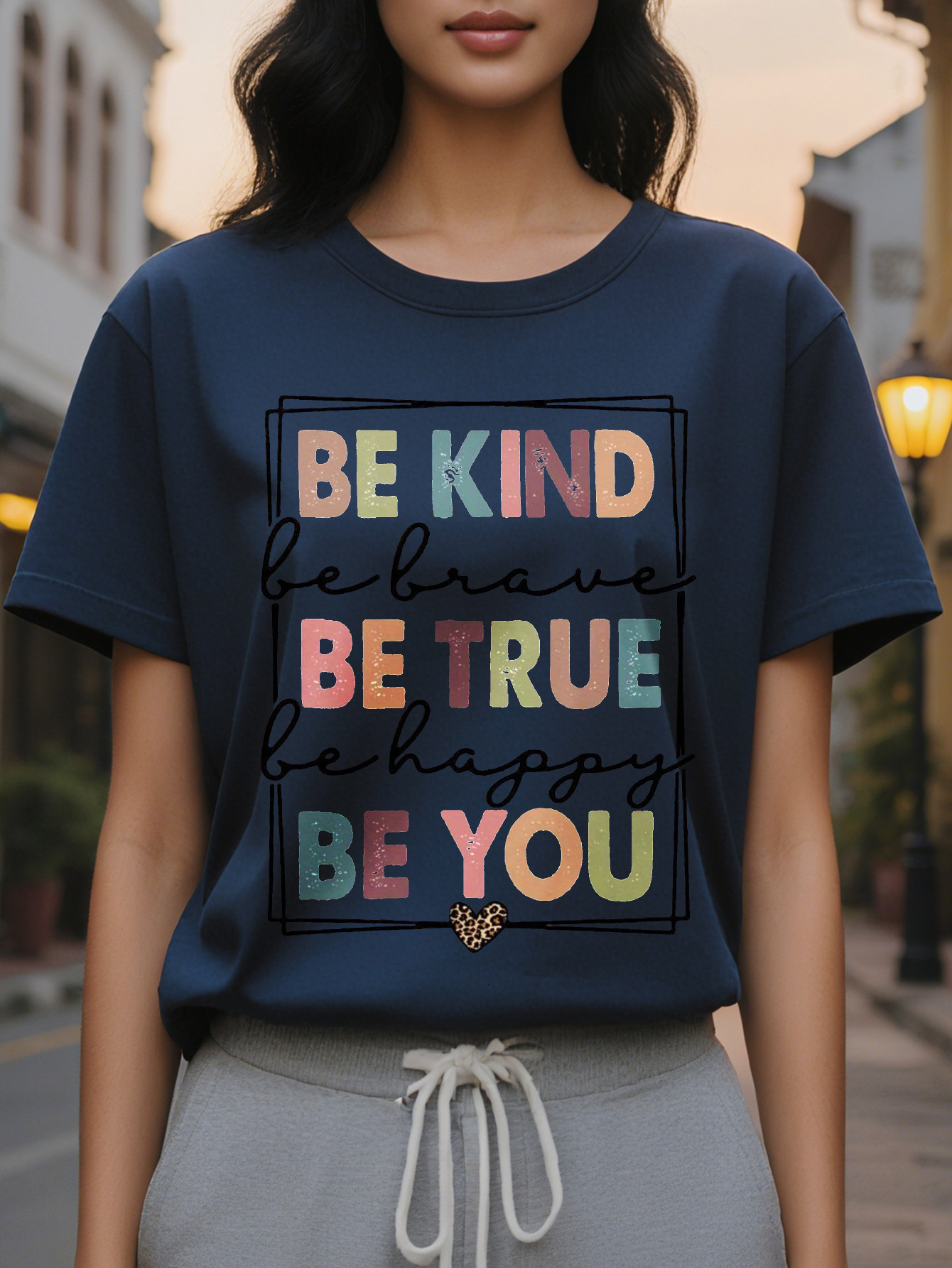 Women s White Be Kind T-Shirt Energy Positive Information Top Soft Daily Casual Shirt Choice of Self Love