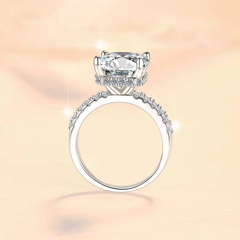Natuna Good Quality 18K Silver Plated S925 Sterling Silver 3CT VVS1 Moissanite Wedding Rings for Women