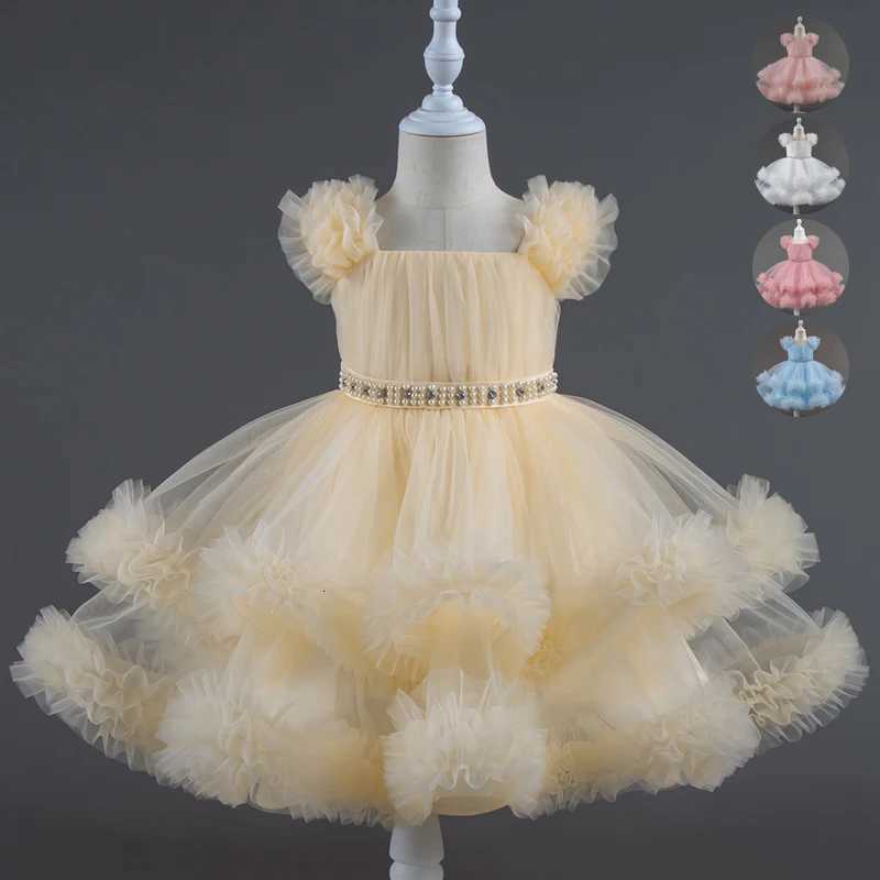 Baby dress 0-5 years old birthday party wedding sleeveless mesh fluffy cute girl princess dress Z250904