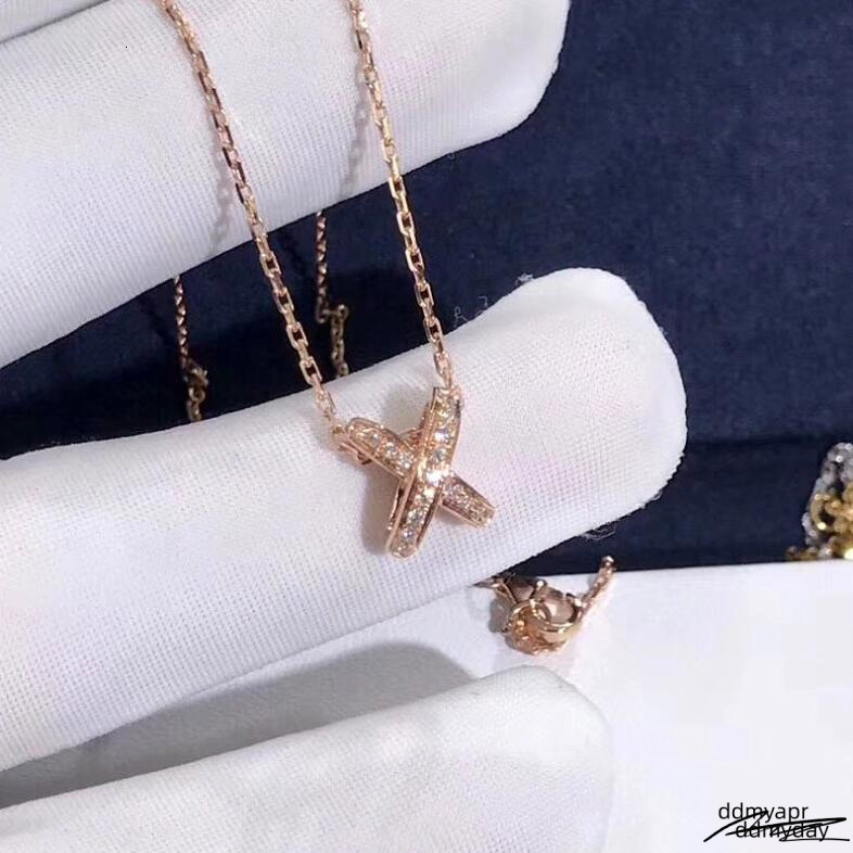 Assical Brand Jewelry Cross Ddmyday Pendant Sterling Sier&Rose Gold Fill Pave Micro White Sapphire Dia Eternity Love Women Wedding Clavicle Necklace G