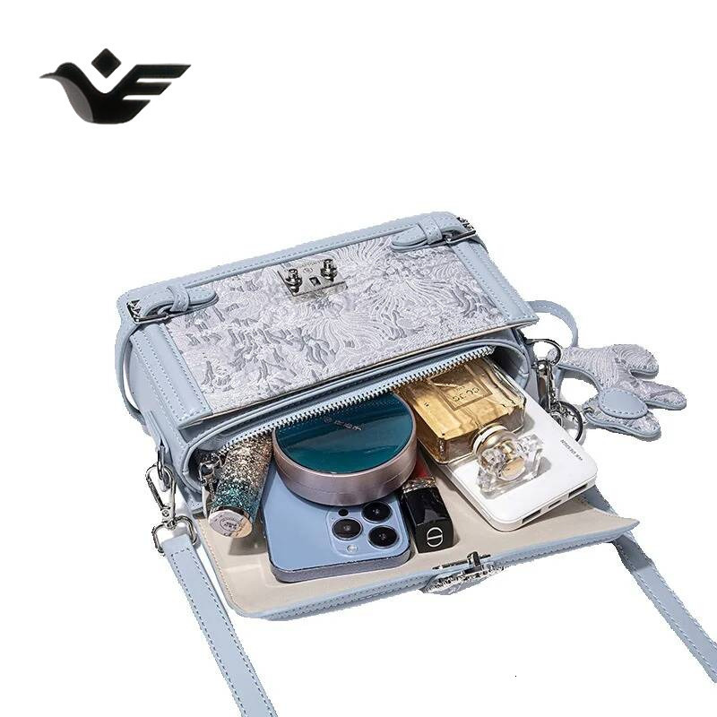 Feiyan Free Shipping New Designer Bag Luxury Shopping Bag High-end Embroidery Single Shoulder Small Square Bag For Women Commuting Casual Versatile Ha