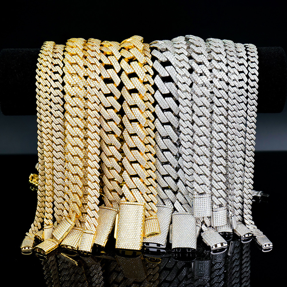 Wholesale Custom Gra Certified Men Iced Out Hip Hop Jewelry 925 Silver Mossanite Moissanite Diamond Cuban Link Chain Necklace