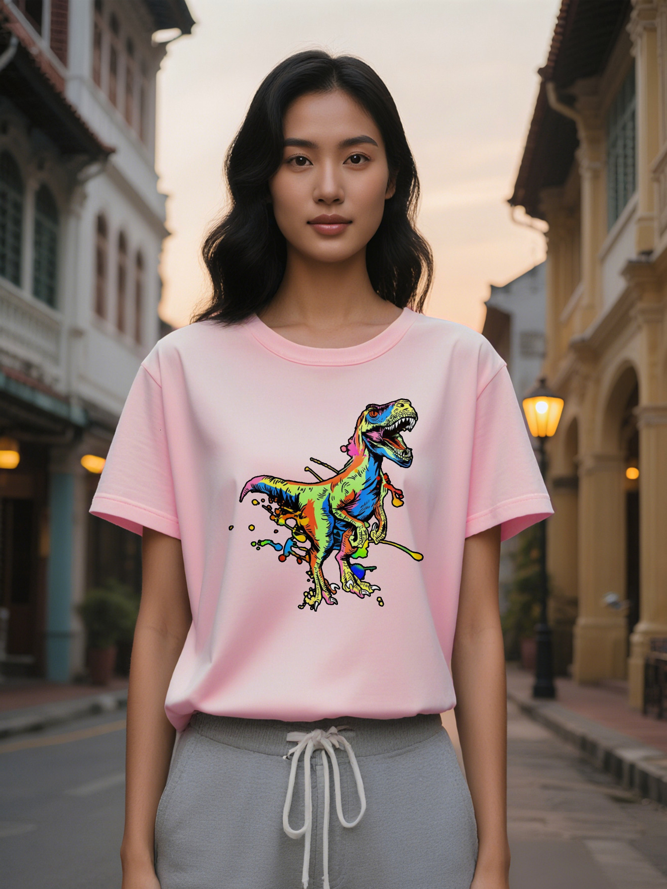 Large XL Casual Round Neck T-Shirt Print Design Top A Gift For Lady Plus Size 4c5a7