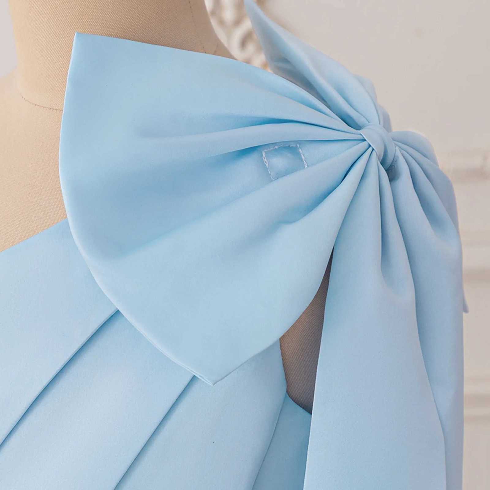 Fashion Bow Bridesmaids Party Girls Dress Elegant Wedding Birthday Princess Prom Dresses for Girl Gala First Communion Costumes Z250904