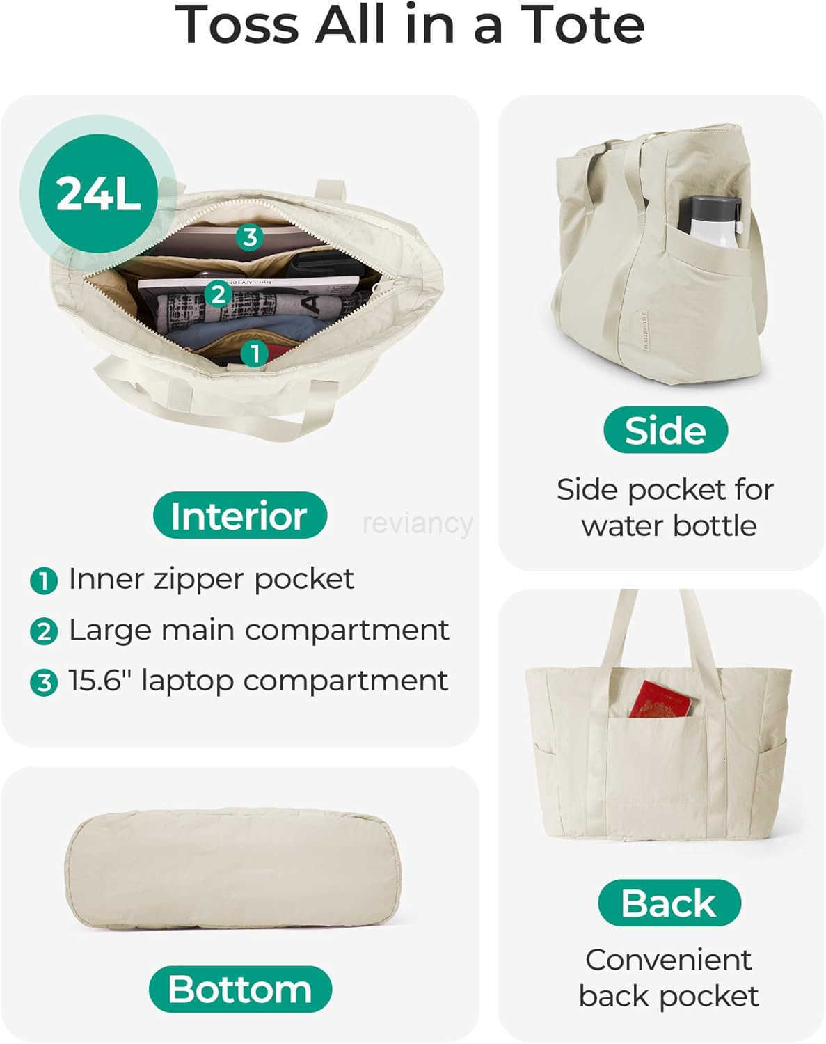 Tote Bag for Women with Zipper Gym tote with Compartments Work Tote Nurse Dance Yoga Bag for TravelW250904