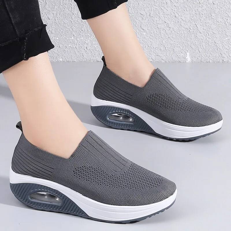 Summer Women Fashion Vulcanized Platform Solid Color Flat Shoes Casual Breathable Wedges Ladies Walking Sneakers ddmysaturn