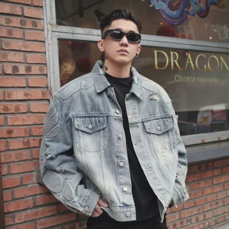 Jackets - Men's Jackets - Fashion Denim Women's Casual Hip-Hop Design Men's Trendy Clothing Denim Gender-neutral