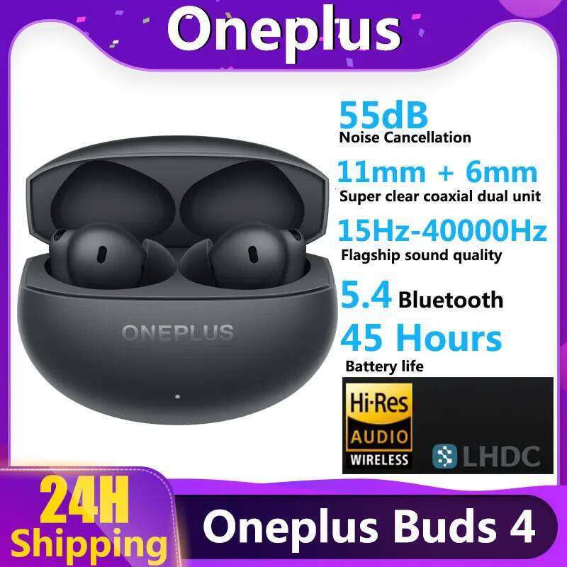 2025 Officia Buds 4 TWS Wireless Bluetooth Earphone LHDC 5.0 55Db Active Noise Canceling 45H Battery Life For Oneplus 13
