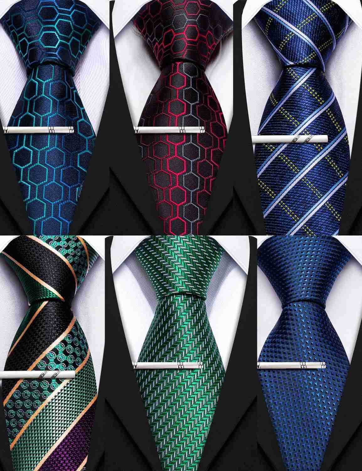 Mens 6 PCS Ties Silk Striped Paisley Check Floral Necktie Silky Woven Wedding Business Party Ties 334W250904