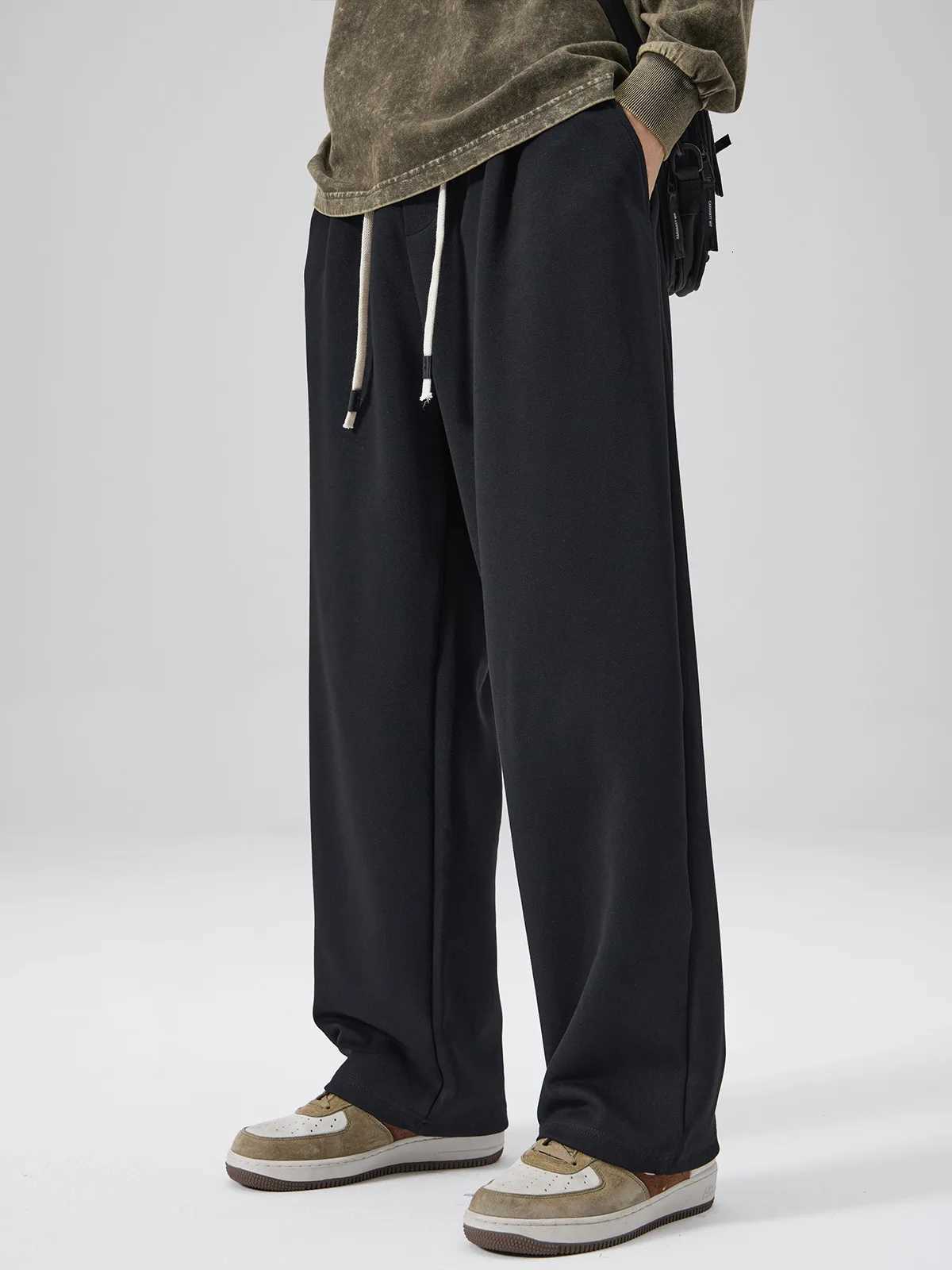 DUKEEN Pique Fabrics Sweatpants for Men Loose Causal Straight Legged Trouse Autumn and Winter Solid Colors Sports Fleece PantsXJ250904