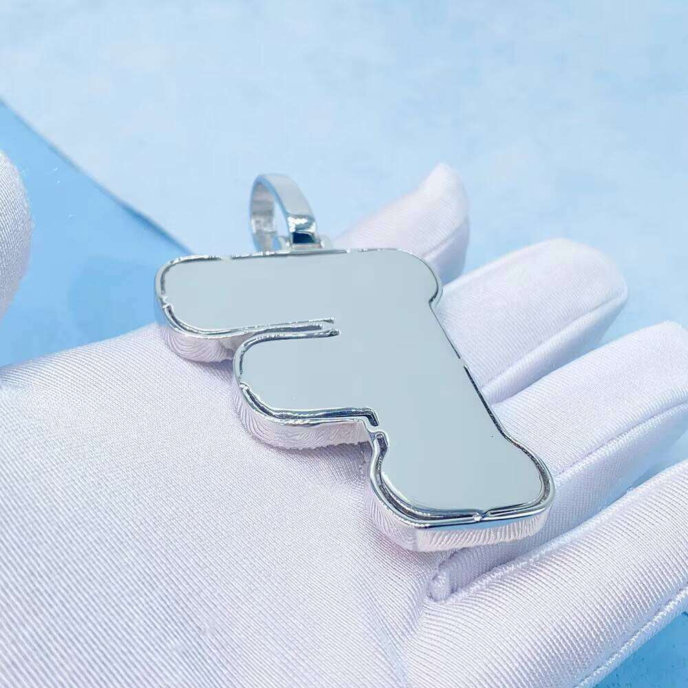 Sterling Sier Fashion Jewelry Necklace Hip Hop Moissanite Letter Pendant Gift