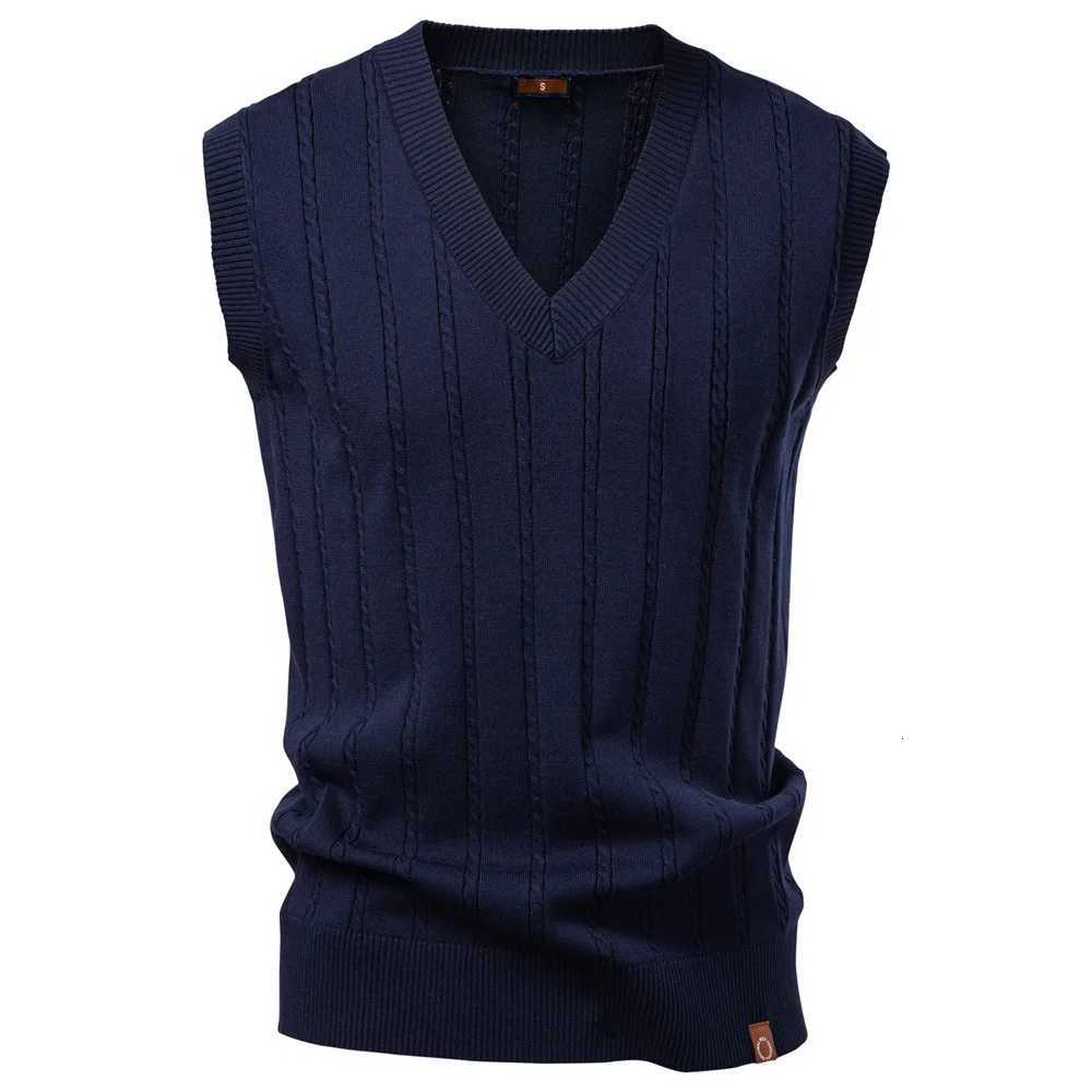 Mens VNeck Tweed Sweater Vest Business Waistcoat for AutumnWinter 2025 Season Classic Style Casual FashionXJ250904