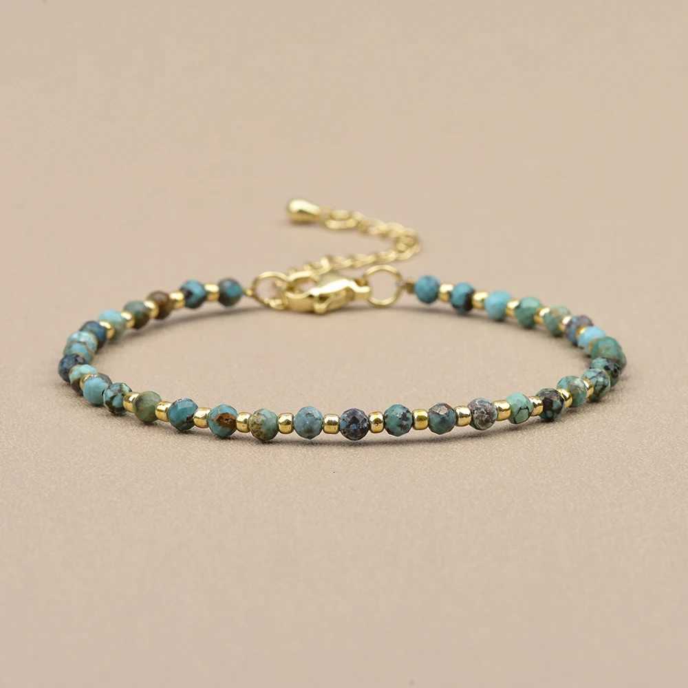 1pc 3mm Natural Turquoise and Seed Beads Bracelet with Brass Clasp for Daily Wear Birtay Stone Mothers Day GiftXJ250904
