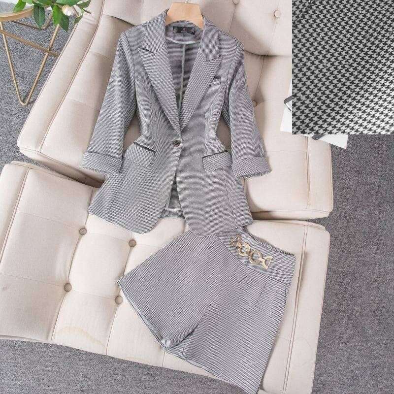 Women's Fashion Casual Overpants Advanced Sense Full Dia Suit Shorts Two-Piece Set