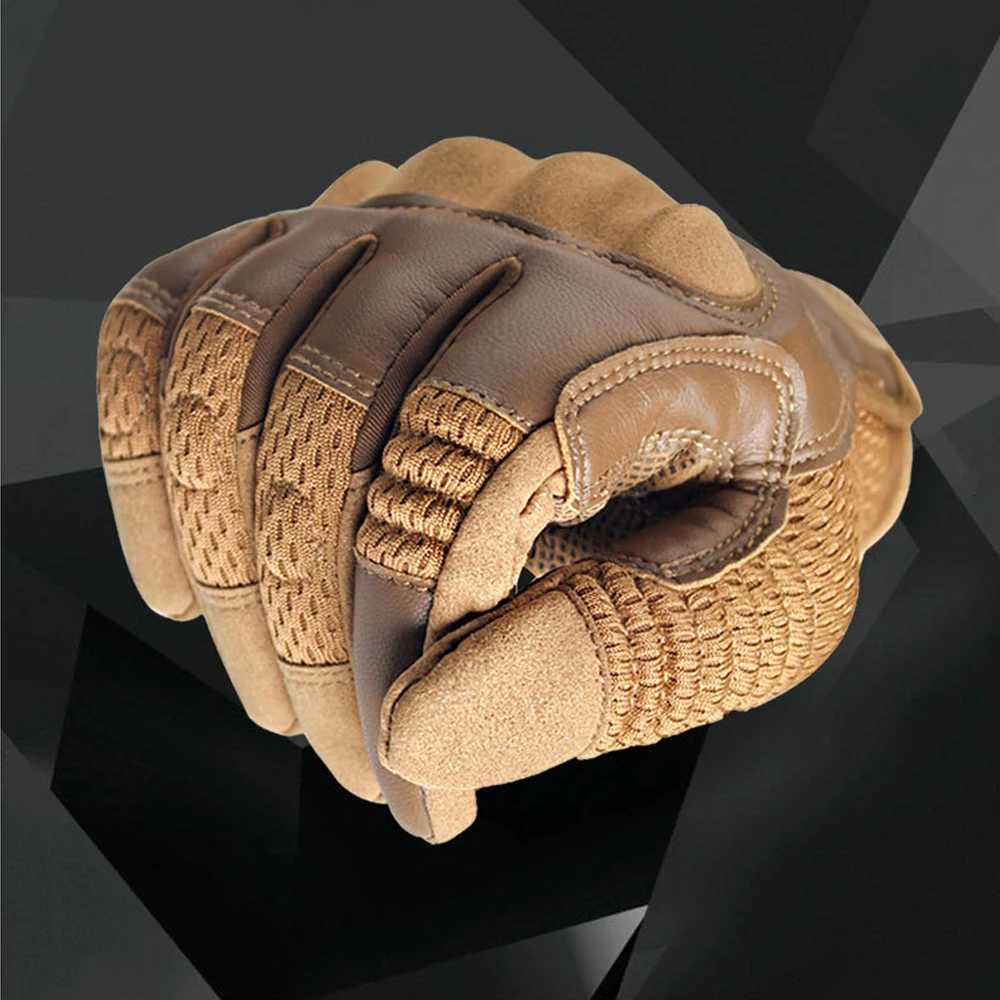 Tactical Full Finger Gloves Men Touch Screen Airsoft Combat Paintball Shooting Hard Shell Bicyc Driving Cycling Cam GloveXJ250904