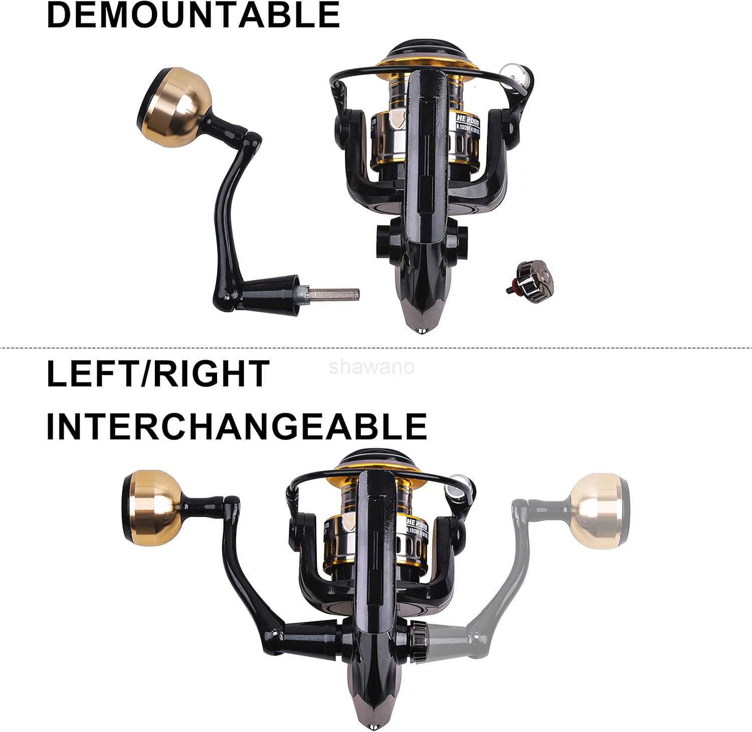 Spinning Fishing Reel High Speed Spinning Reel with 521 Gear Ratio 2230 LB Powerful Drag System 91BB Lightweight Smooth Fishing Reels Freshwater Saltw