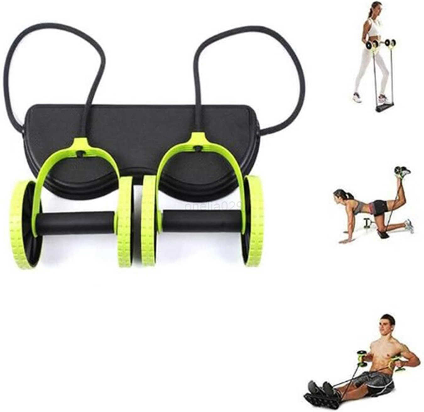 Ab Roller Wheel with Resistance Bands Knee Pad Core Abdominal Trainer for Home or Gym Workouts Sculpt Abs Slim Waist Tone Arms Chest and Core Adjustab