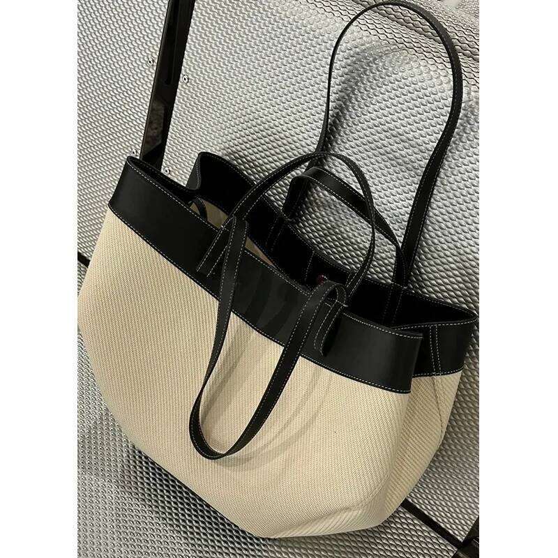Canvas Tote Women 2024 New Casual Versatile Commuter Large Capaci Handbag Single Oulder Bag Soft Briti Sle