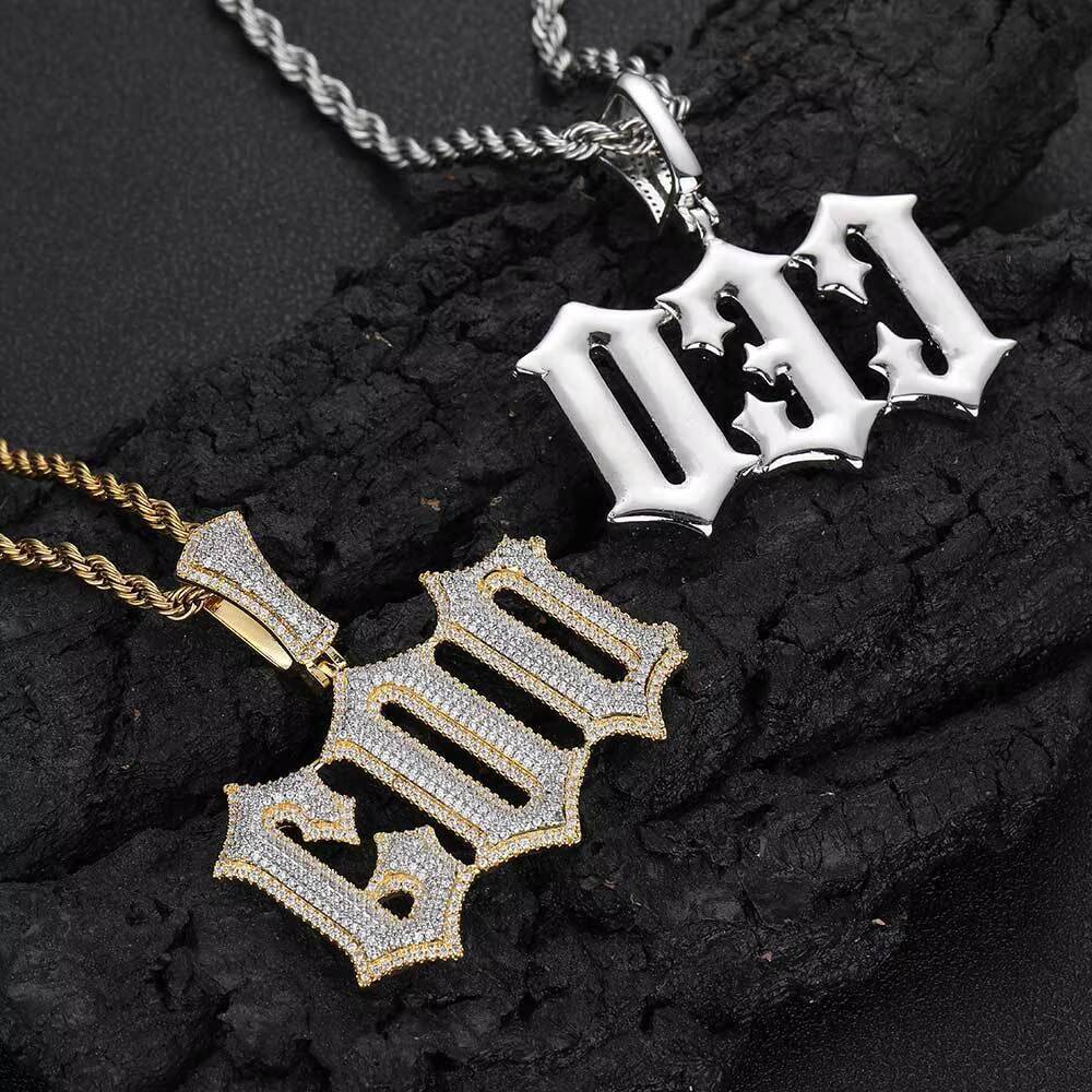 Top Hip Hop Initials Necklace Personalised Double Layer with CZ Zircon Bling Fashionable Gold Name Pendant Jewelry