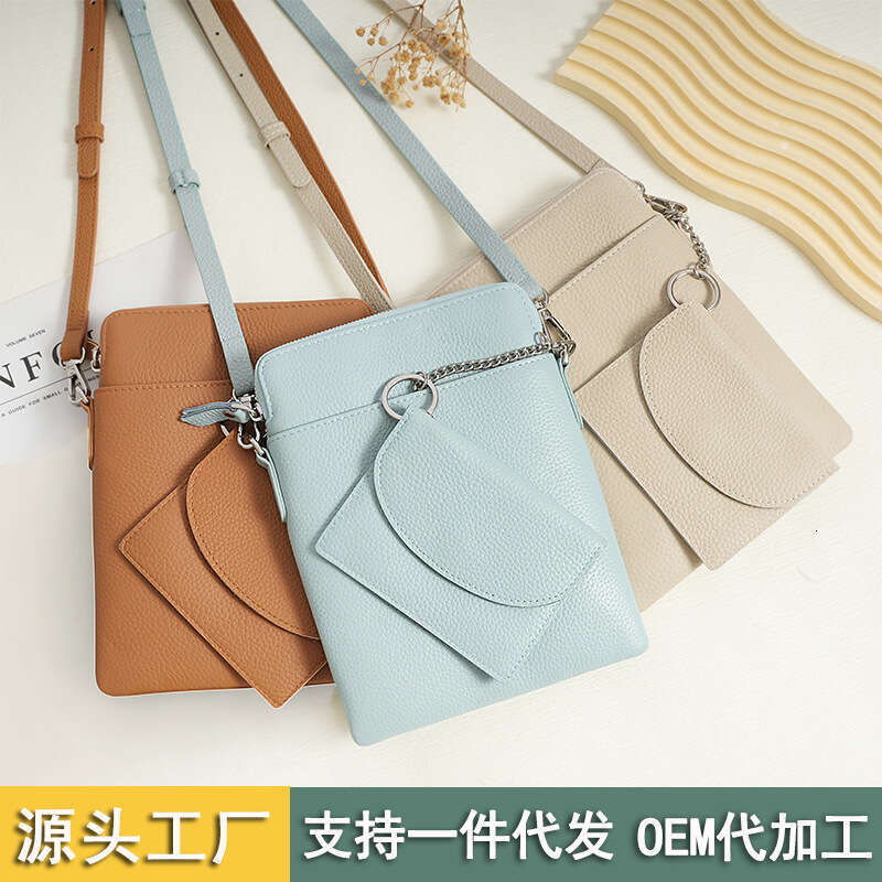 Genuine Leather Fashion Niche Design Shoulder Trendy New Cowhide Phone Crossbody Small Bag for Women designer wallet B5