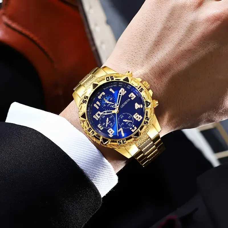 4pcsset Men Quartz Watch Cross Jewelry Set Luxury Business Men Watches Alloy Case ryday Accessories Men Gifts Reloj Hbre X250904