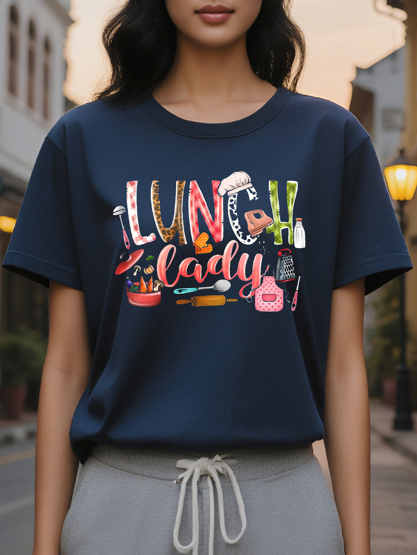 Women s Short Sleeve T-Shirt Round Neck Casual Top Suitable for Summer and Spring Clothing