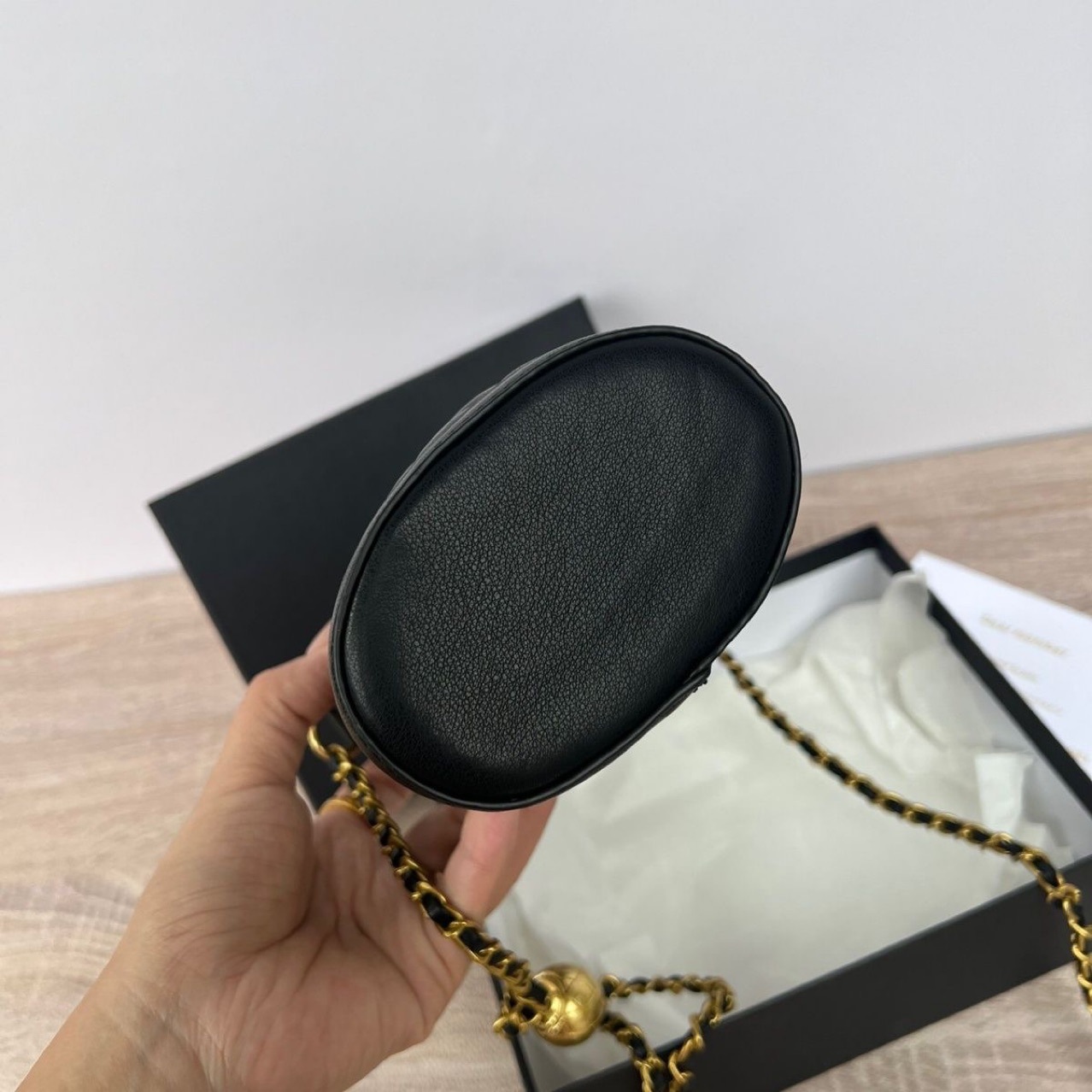 CC vintage Chain One-Shoulder leather portable Crossbody Golden Ball chian phone bag French Fries shaped Bag