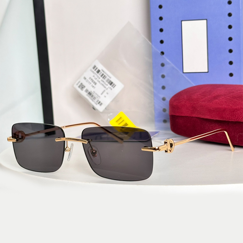 Classic Rimless Sunglasses Metal Designer Eyewear 1703 Womens And Mens Luxury Sunglasses Outdoor Goggles UV400 Protection Glasses With Box