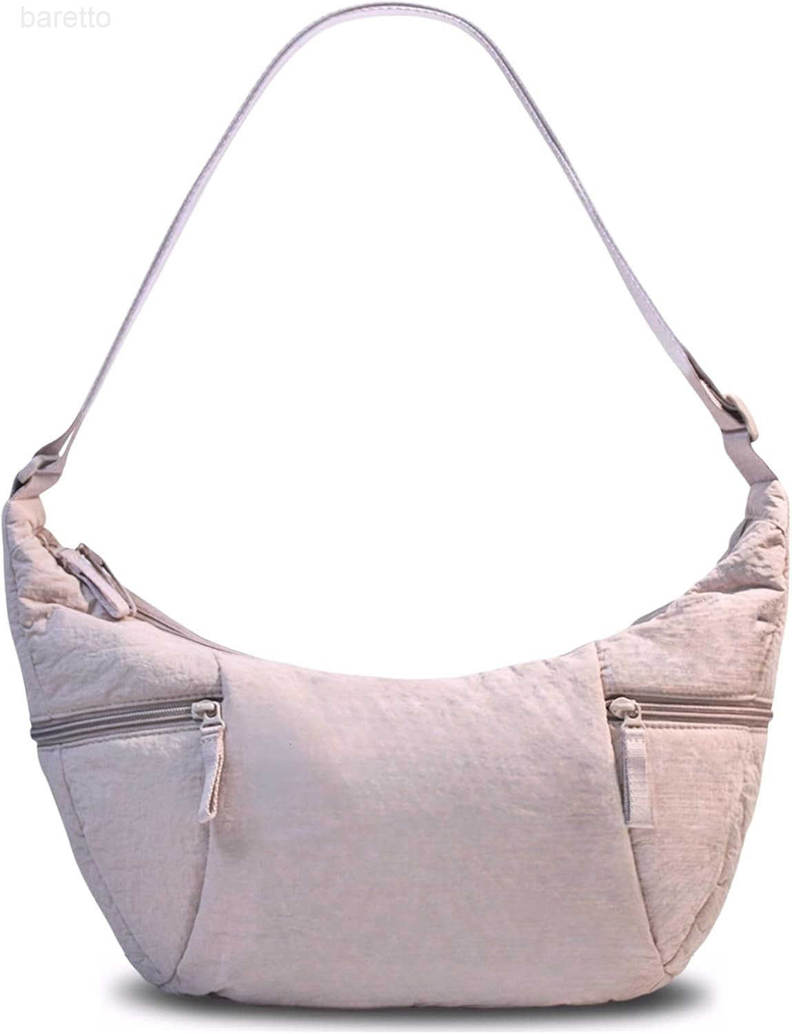 Lightweight Nylon Crossbody Bag for Women Large Crescent Crossbody Bag with Adjustable Strap Slouchy Hobo for Everyday Carry M250903