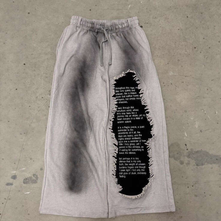 New Style Sports Plus Size Letter Print Patchwork Casual Loose Sweatpants Trendy Printed Joggers