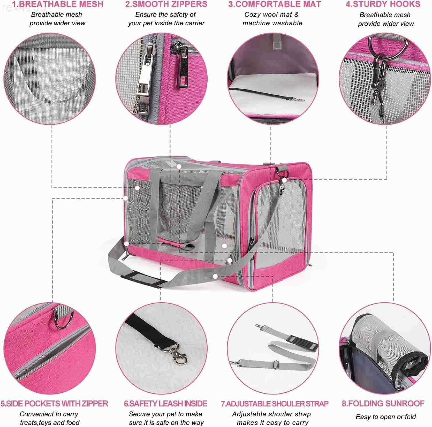 Carrier for Large Cats of 20 Lbs Collapsible Carrier Bag for Big Cat or 2 KittensSoft Sided Puppy Carrier with Sturdy Travel Transport Strap Adequate 