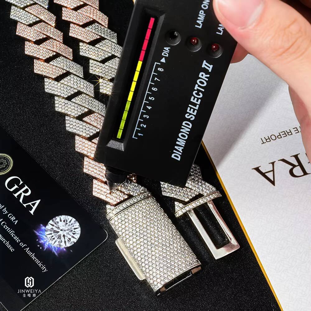 15mm 18mm 34 Rows S925 Silver GRA Moissanite Necklace Men Hiphop Cuban Link Chain for Fine Jewelry