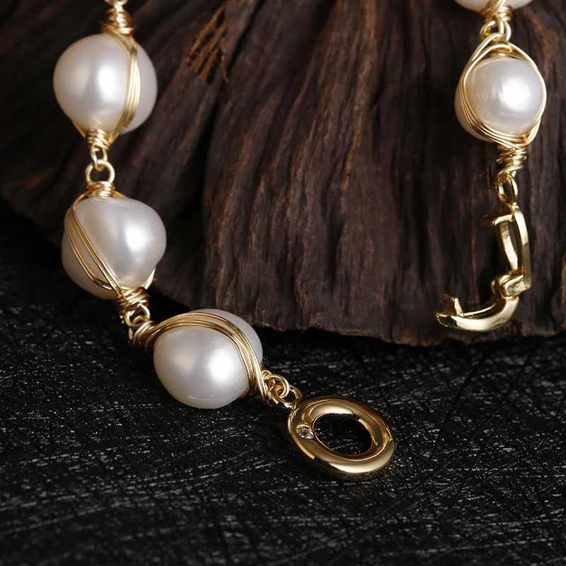 14K Gold Filled Handmade Baroque Natural Freshwater Pearl Ladies Bracelet Promotion Jewelry for Women Birthday Gift Y250904